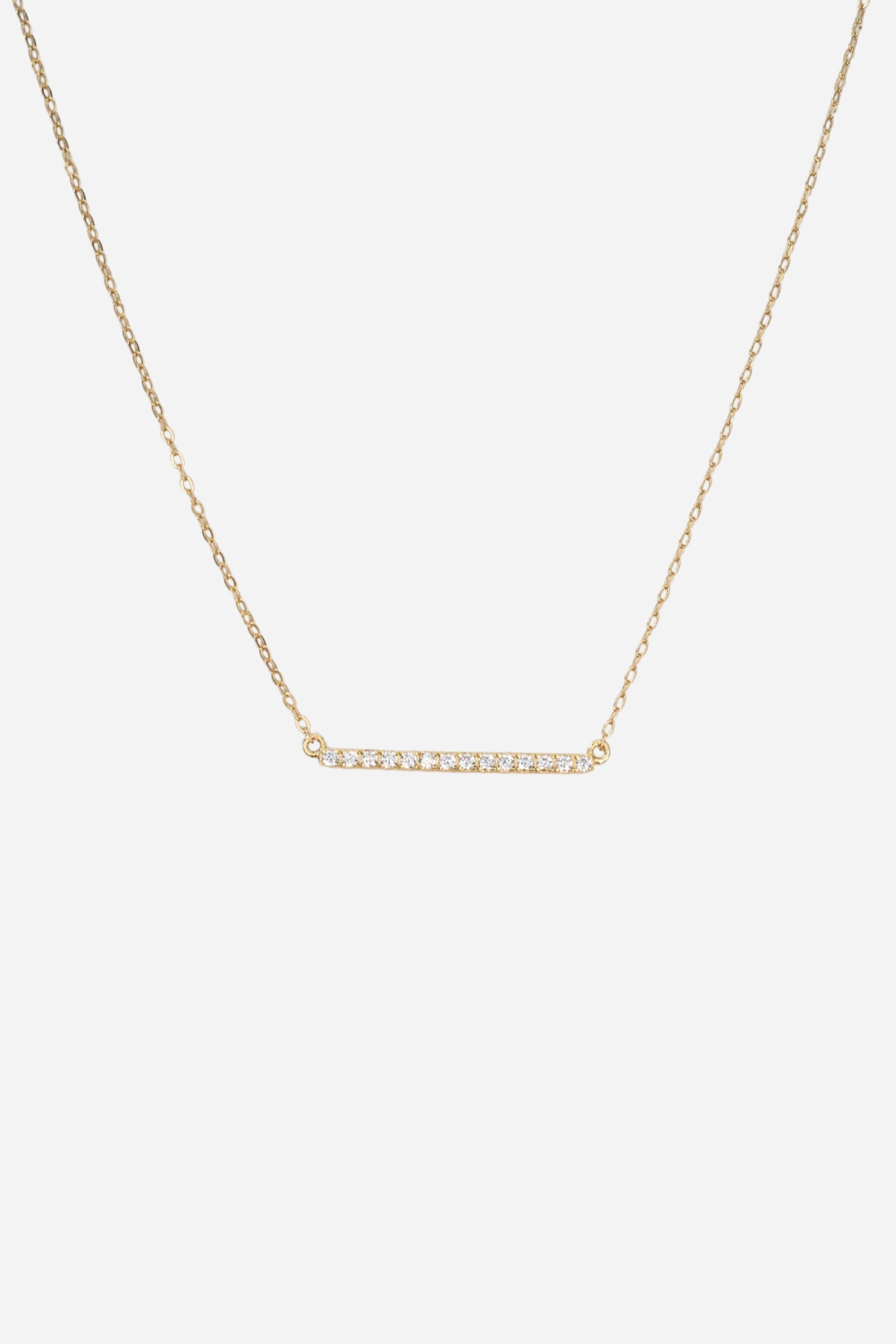 Zirconia Bar Necklace | Gold