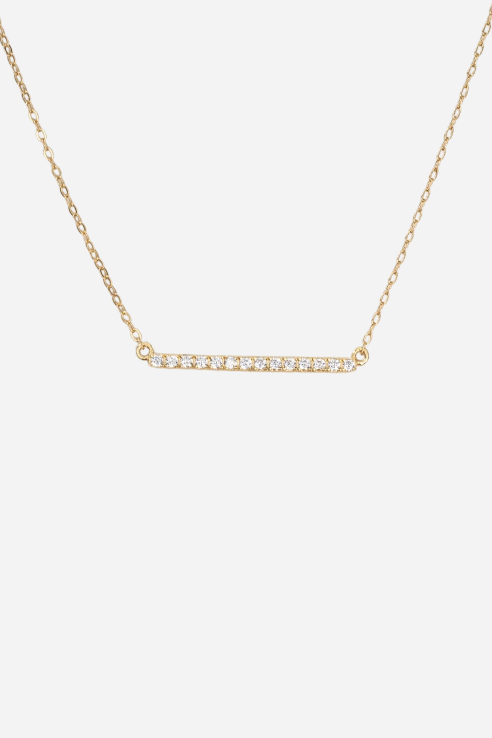 Zirconia Bar Necklace | Gold
