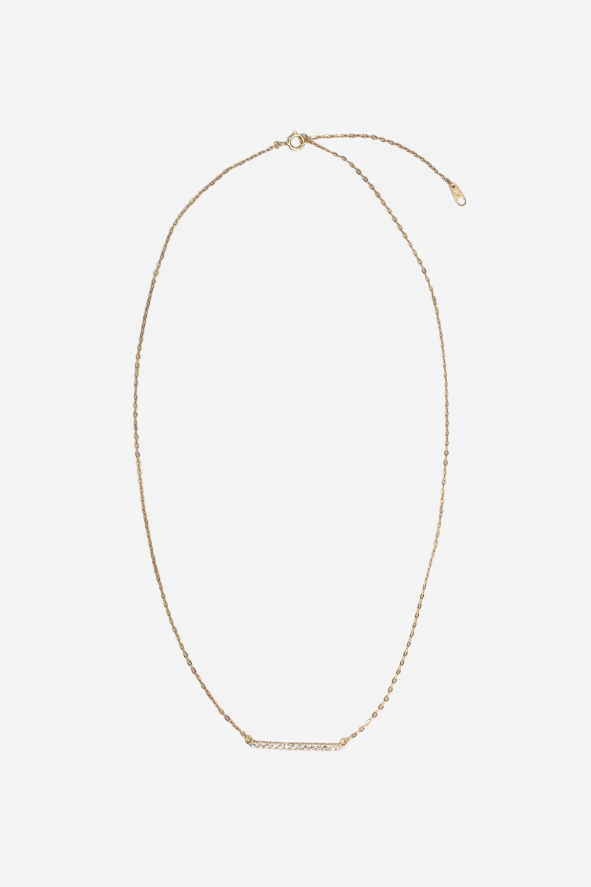 Zirconia Bar Necklace | Gold