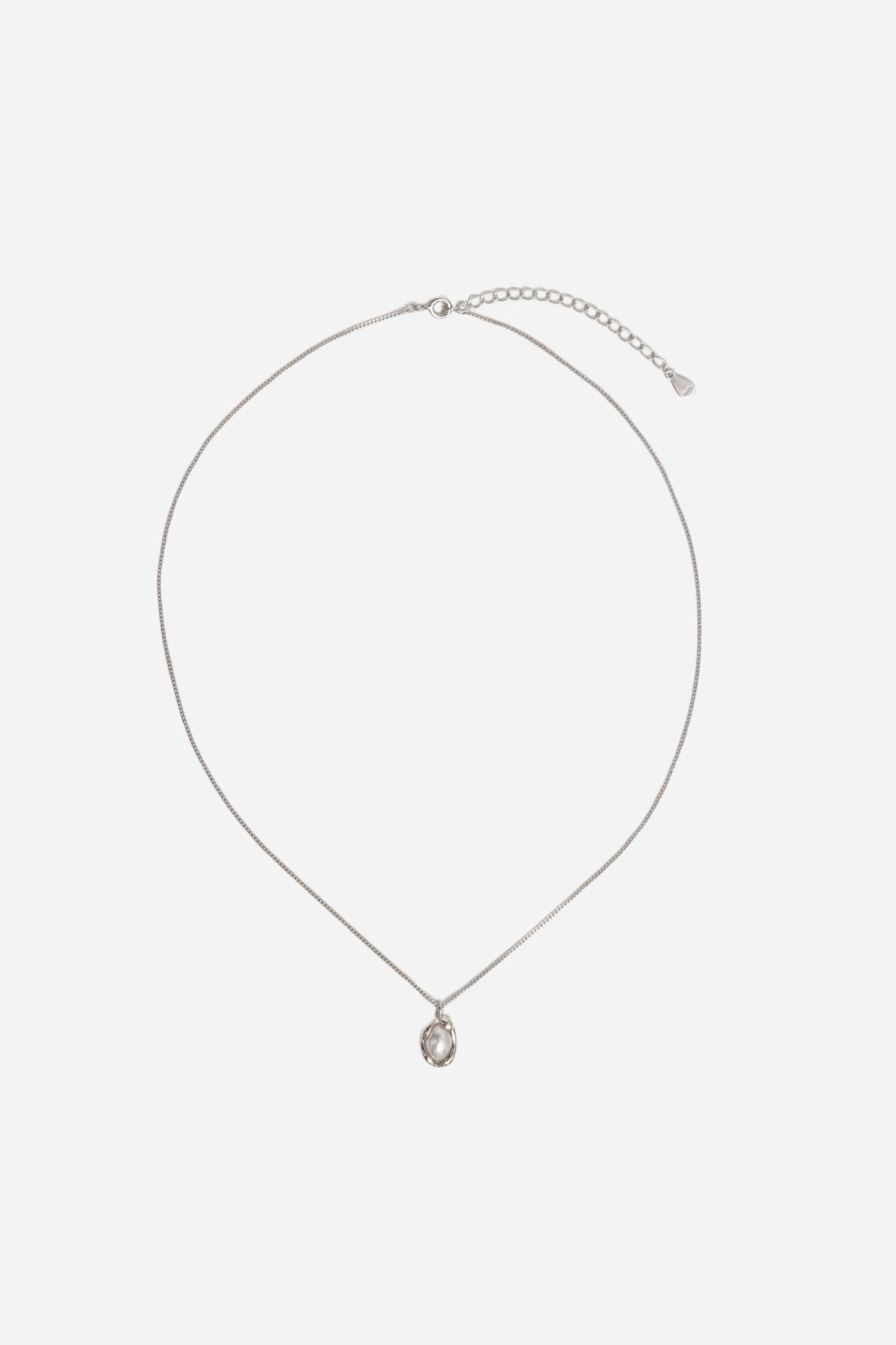 Egg Pearl Necklace | Silver