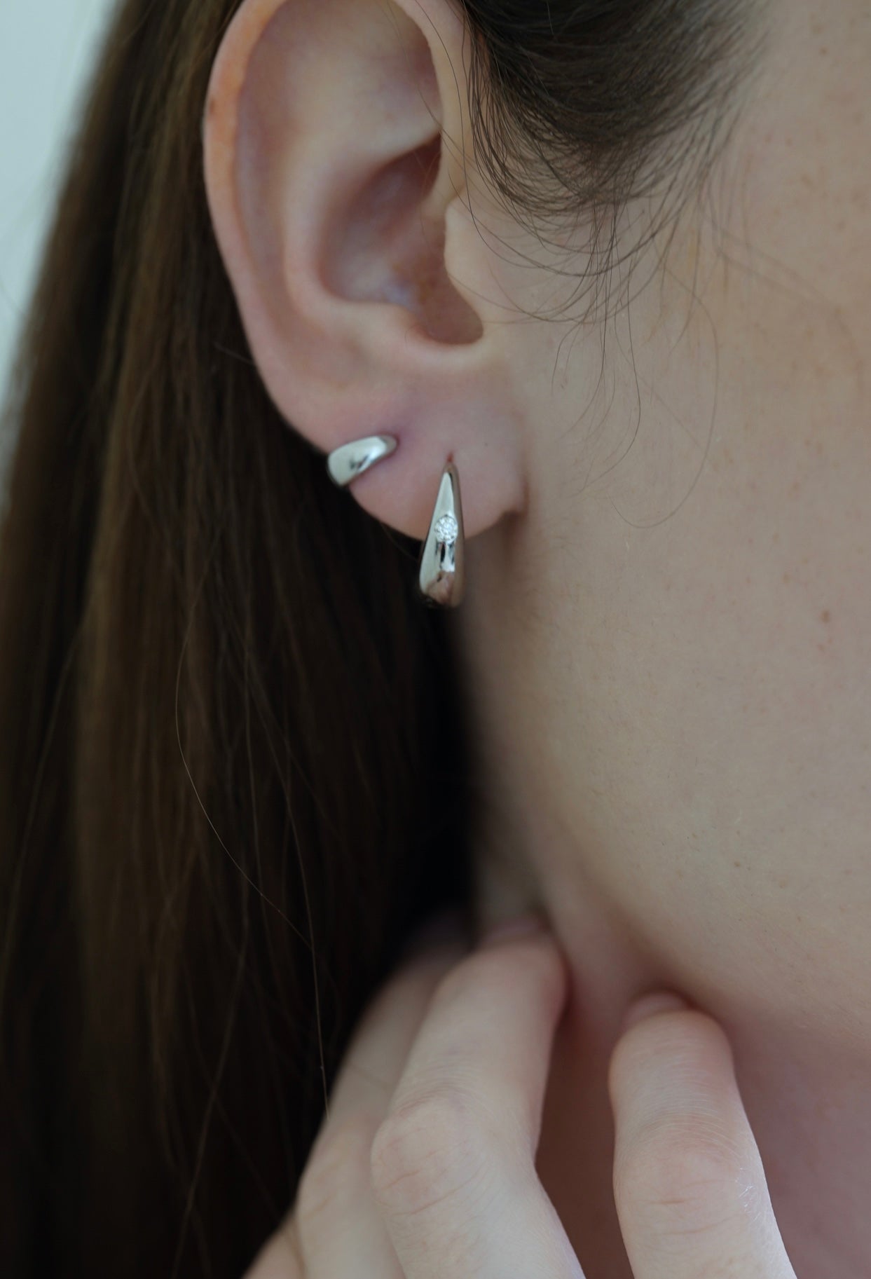 Chubby Luna Hoop Pierce | Silver