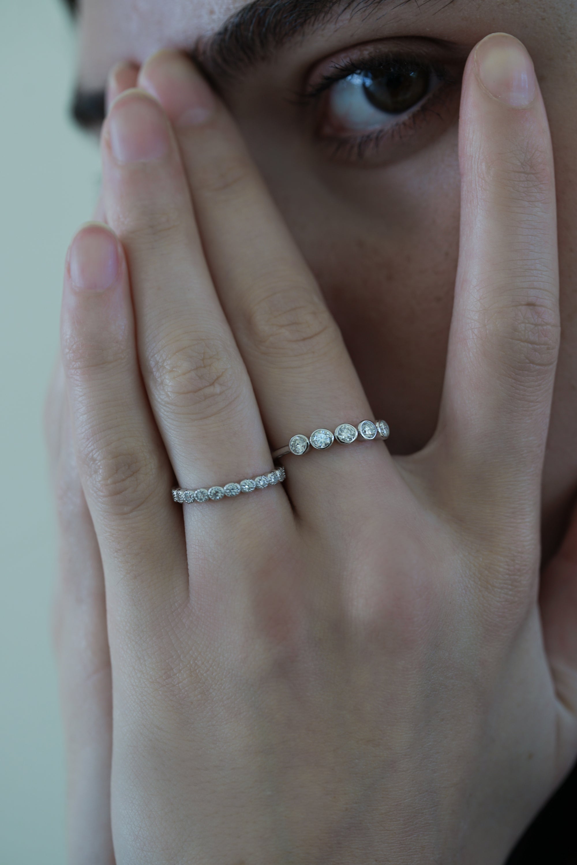 Round Half Eternity Ring | Silver