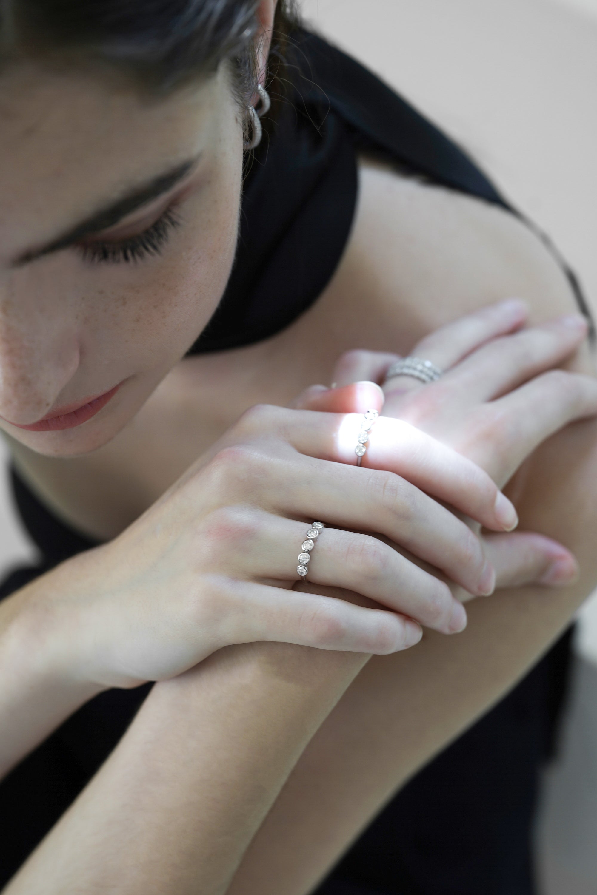 Round Half Eternity Ring | Silver