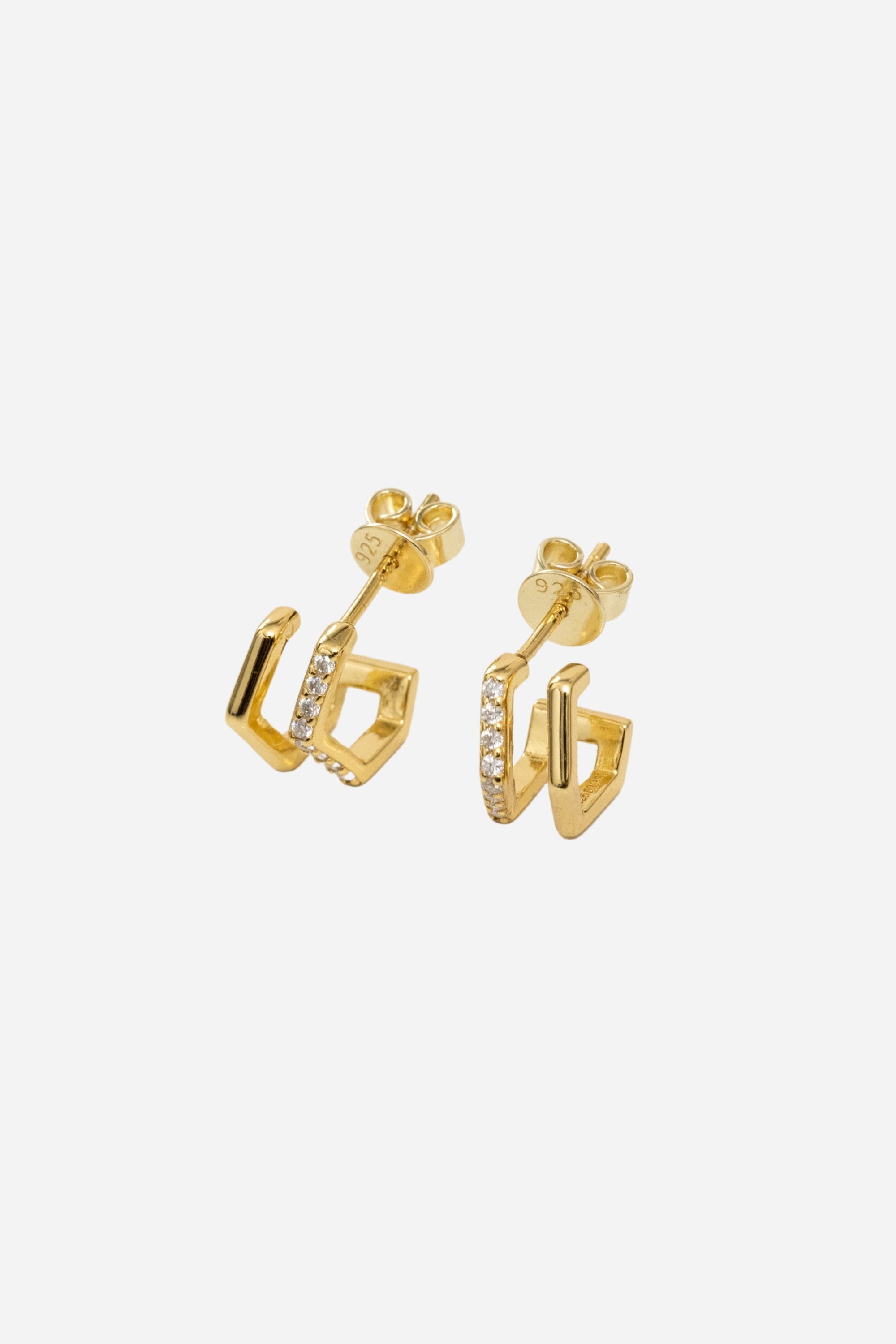 V Shape Double Pierce | Gold