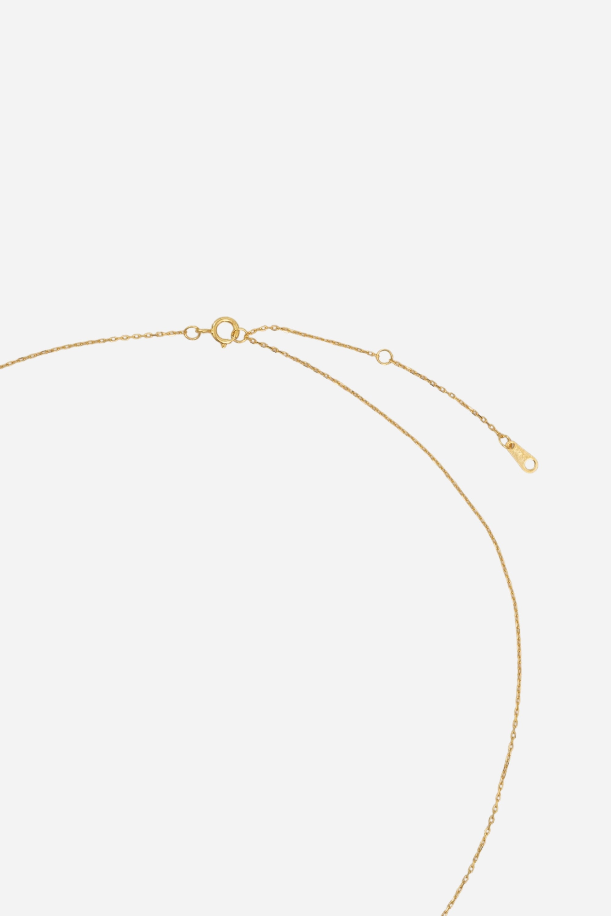 V Pearl Dia Necklace | Gold