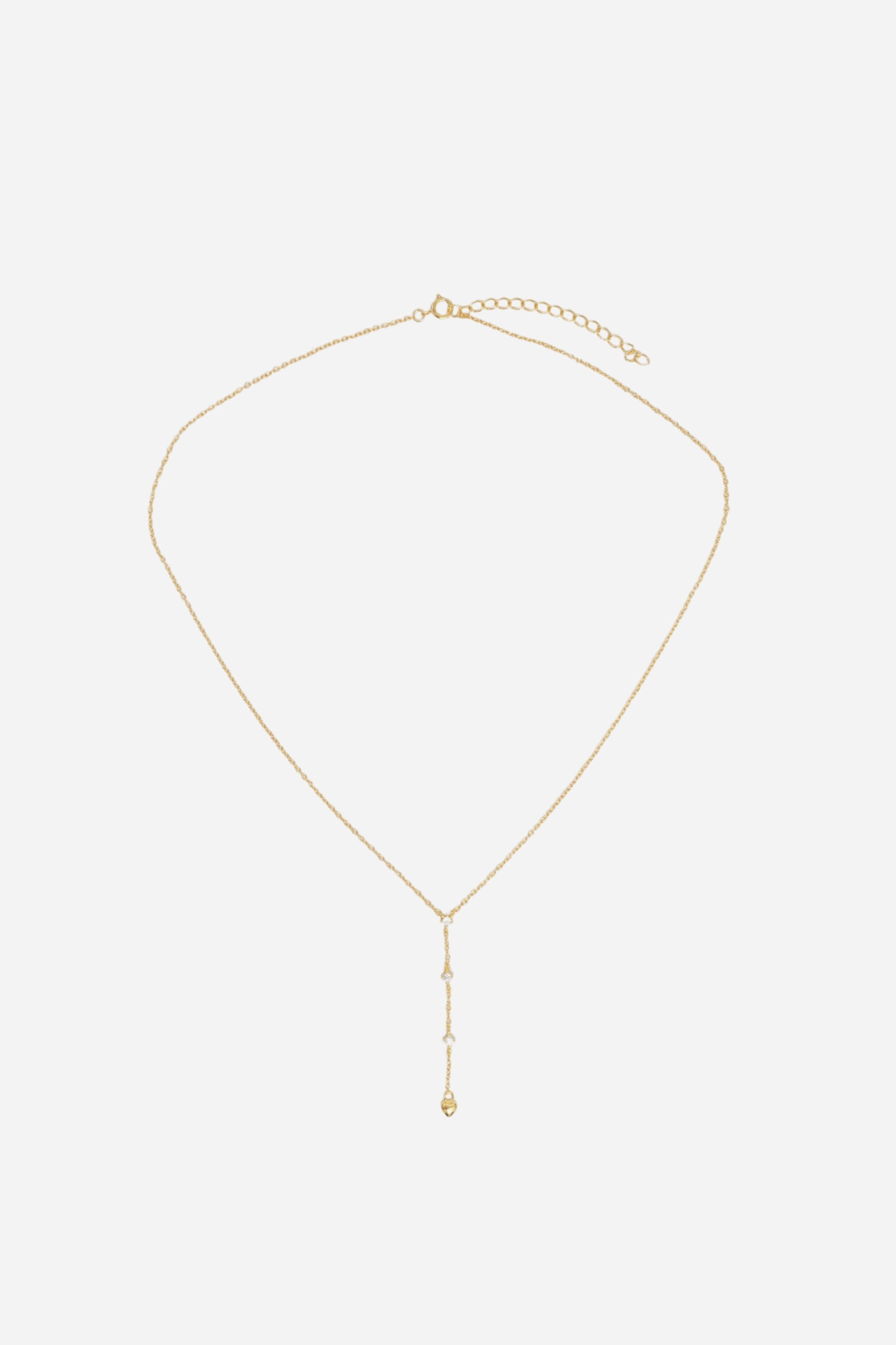 Sheer Y Heart Necklace | Gold
