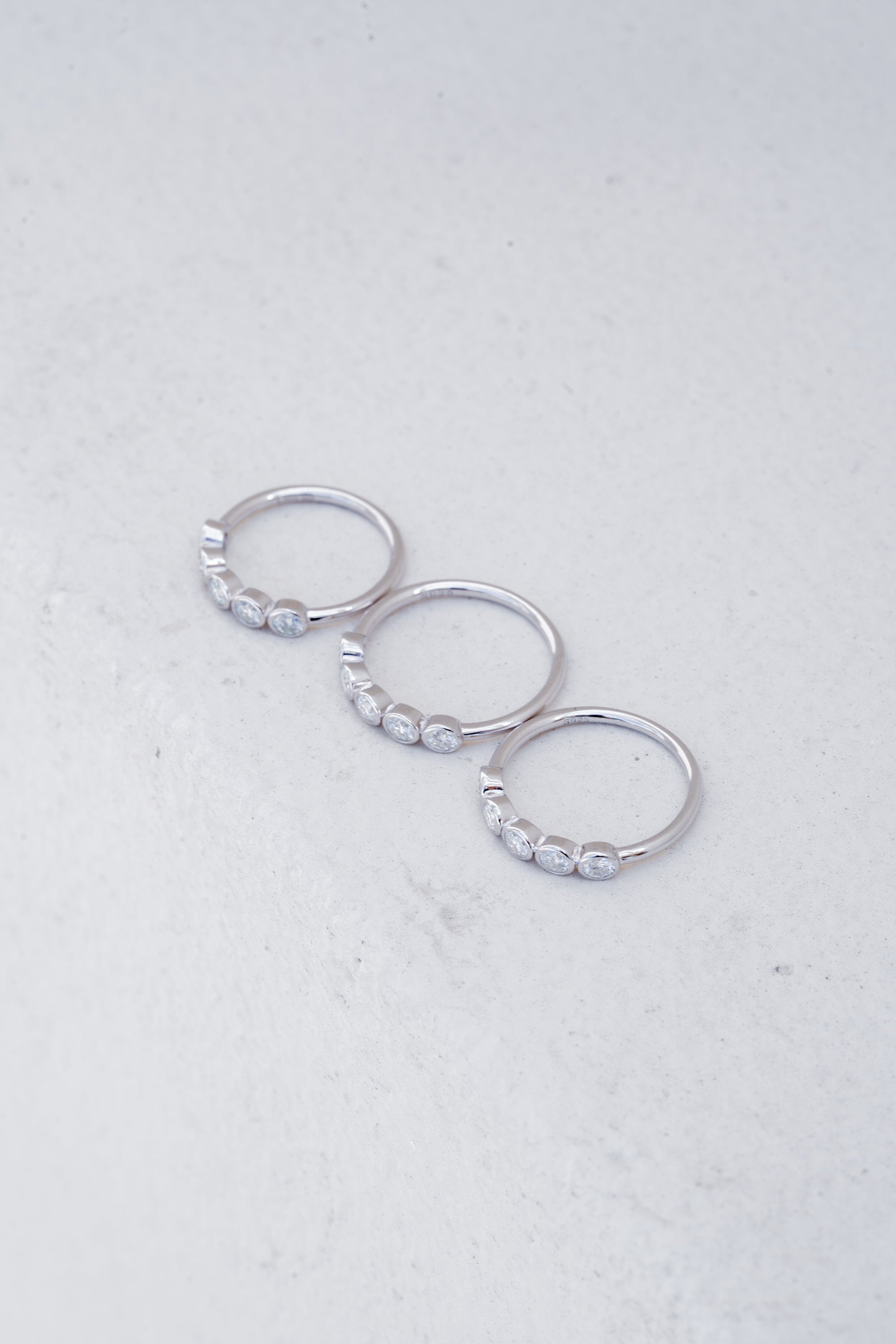 Round Half Eternity Ring | Silver